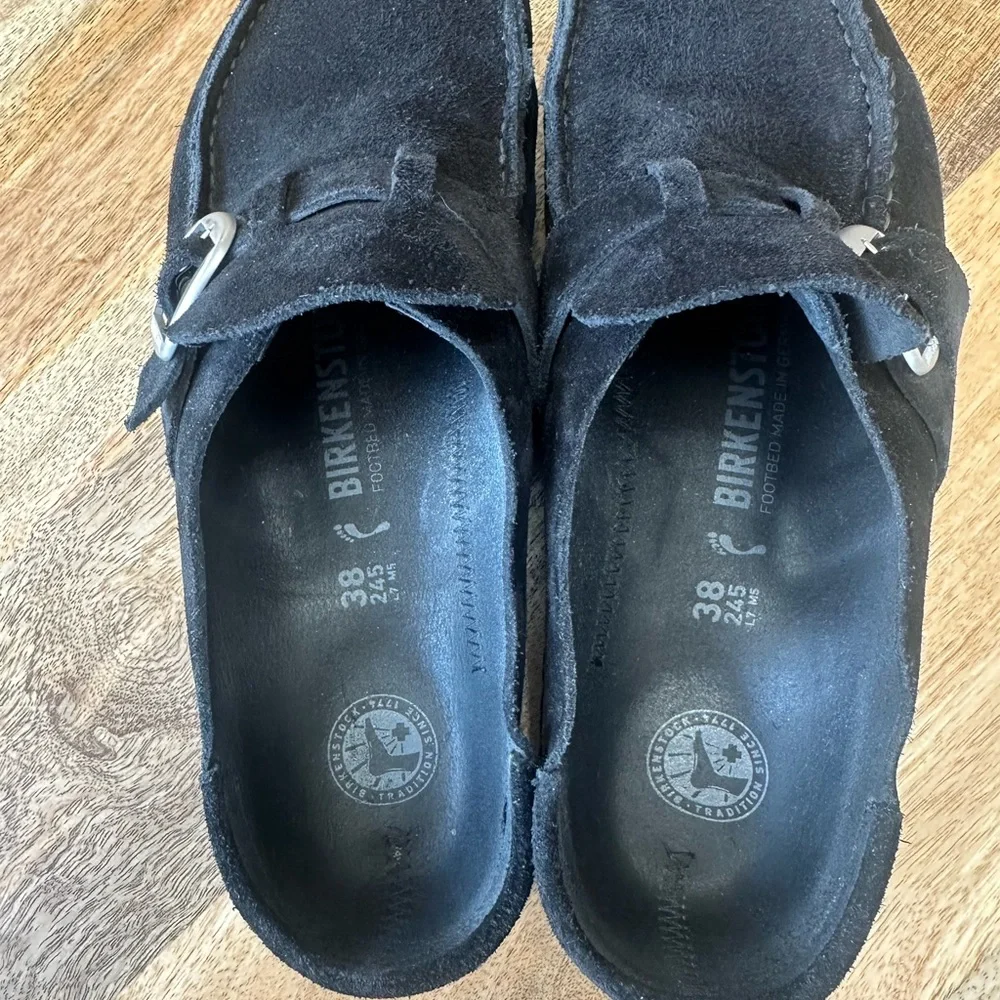 Birkenstock Black Suede Slip-Ons - Picture 1 of 4